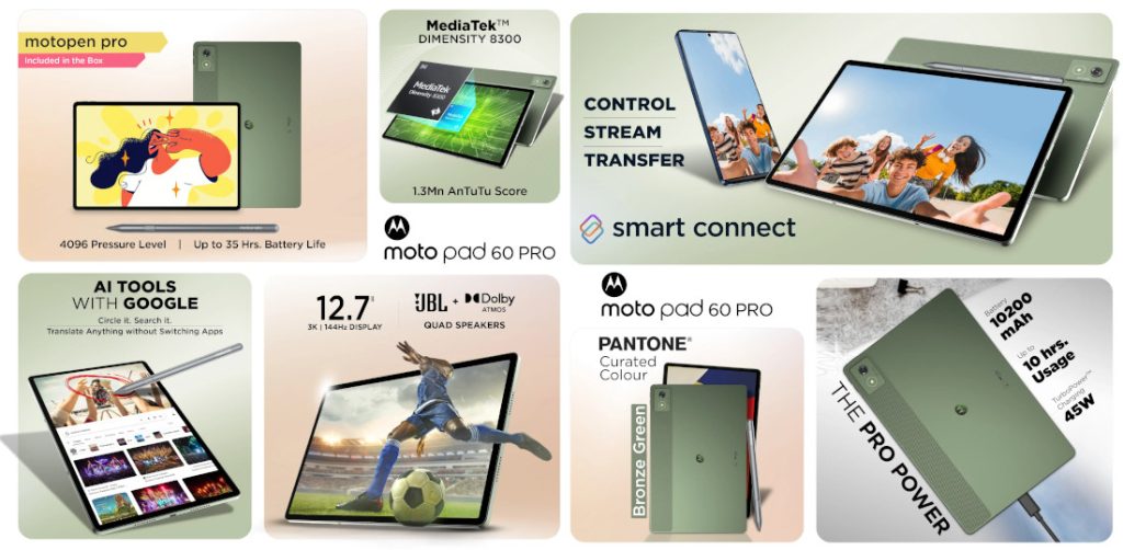 Motorola Moto Pad 60 Pro sau cum aratÄ o tabletÄ accesibilÄ, cu ecran de 12.7 inci cu rezoluÅ£ie 3K, stylus inclus Åi patru difuzoare JBL