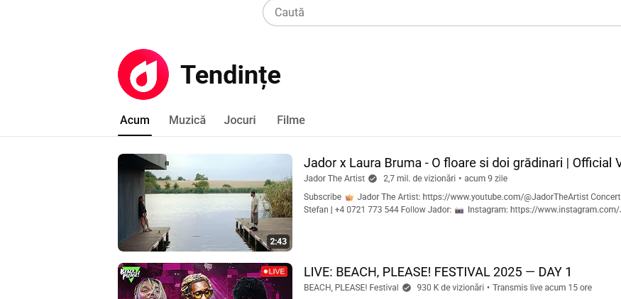 DacÄ folosiÅ£i des secÅ£iunea âTendinÅ£eâ pe YouTube, aflaÅ£i cÄ aceasta va fi Ã®nchisÄ curÃ¢nd