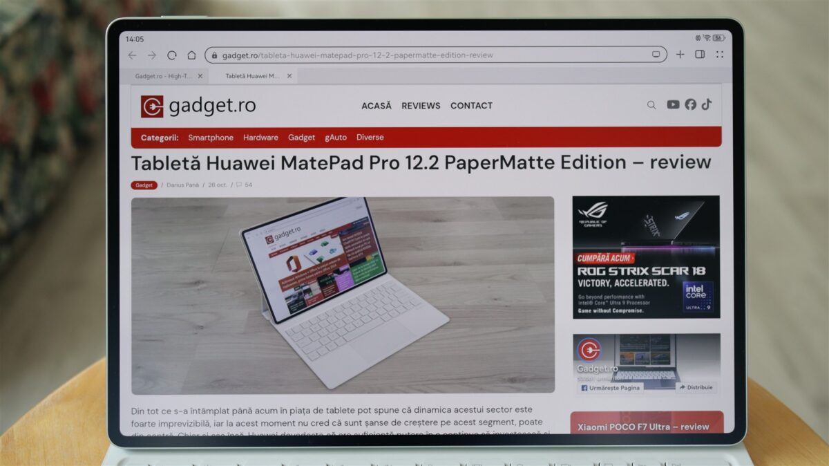 Tableta Huawei MatePad Pro 12.2 2025 PaperMatte Edition - review