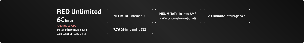 Vodafone oferÄ reduceri de preÅ£ mai mari cu cÃ¢t portezi mai multe numere simultan (totul nelimitat ajunge pÃ¢nÄ la 3 euro / lunÄ Ã®n primele 6 luni)