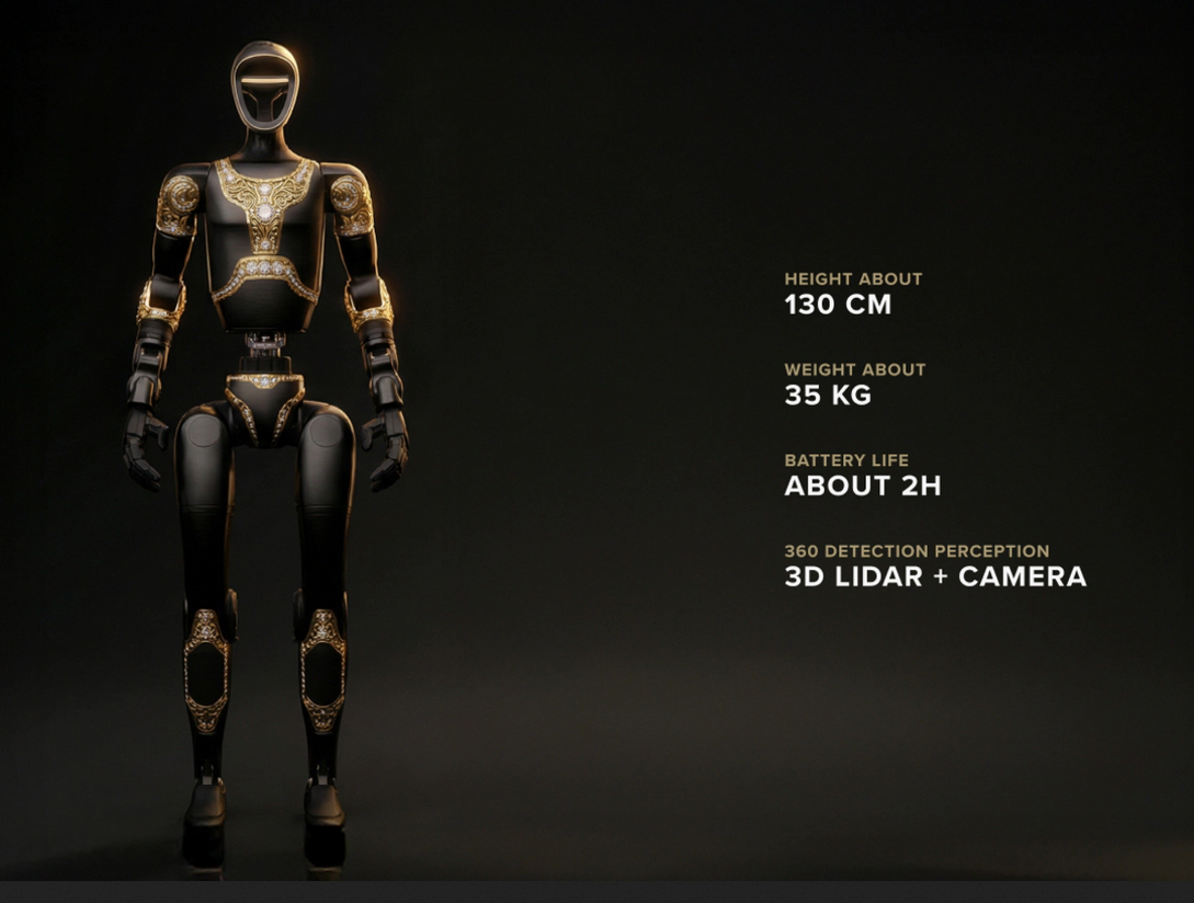 Caviar a lansat primul robot umanoid din lume pe lux Åi opulenÅ£Ä (poate fi Ã®mbrÄcat Ã®n aur, pietre preÅ£ioase etc.)