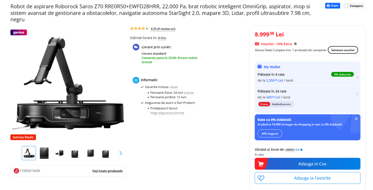 DupÄ aspiratorul inteligent cu braÅ£ pentru Åosete, Roborock lanseazÄ acum Åi aspiratorul inteligent cu picioare pentru urcat scÄrile