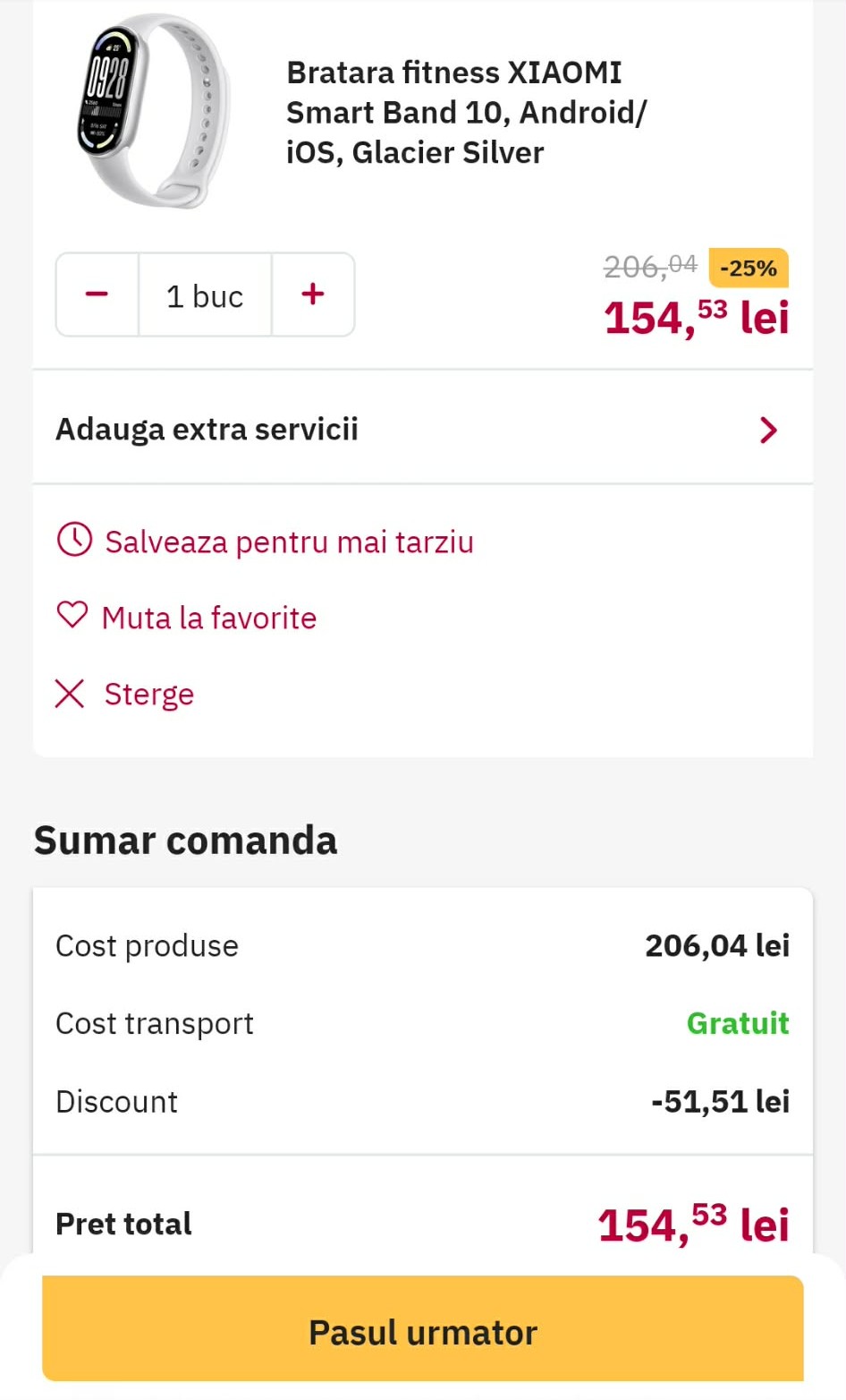 Oferta zilei: braÅ£ara inteligentÄ Xiaomi Smart Band 10 poate fi achiziÅ£ionatÄ la super preÅ£ul de 154.53 lei