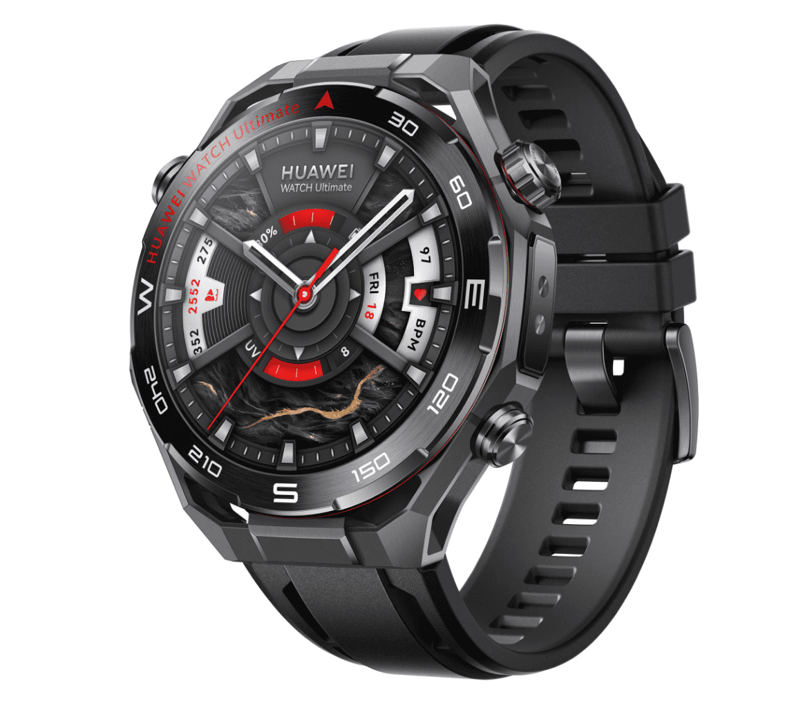 Ceas smart Huawei Watch Ultimate, cu funcții fitness și notificări, în stil modern și durabil.