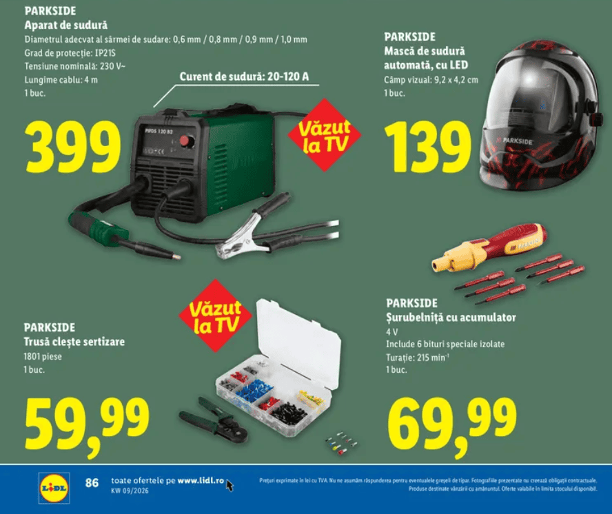 Aparat sudură, 20-120A, cu cablu lung, ideal pentru lucrări de sudură și reparații.