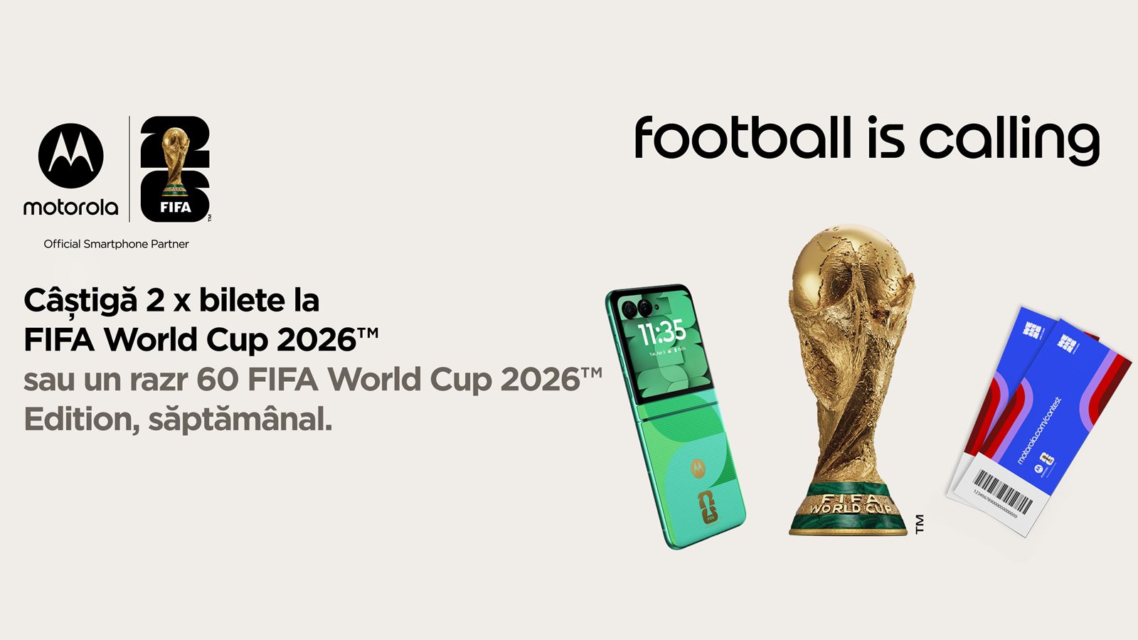 Cum poÈi cÃ¢Ètiga 2 bilete la FIFA World Cup sau un razr 60 FIFA World Cup 2026 Edition pe sÄptÄmÃ¢nÄ?