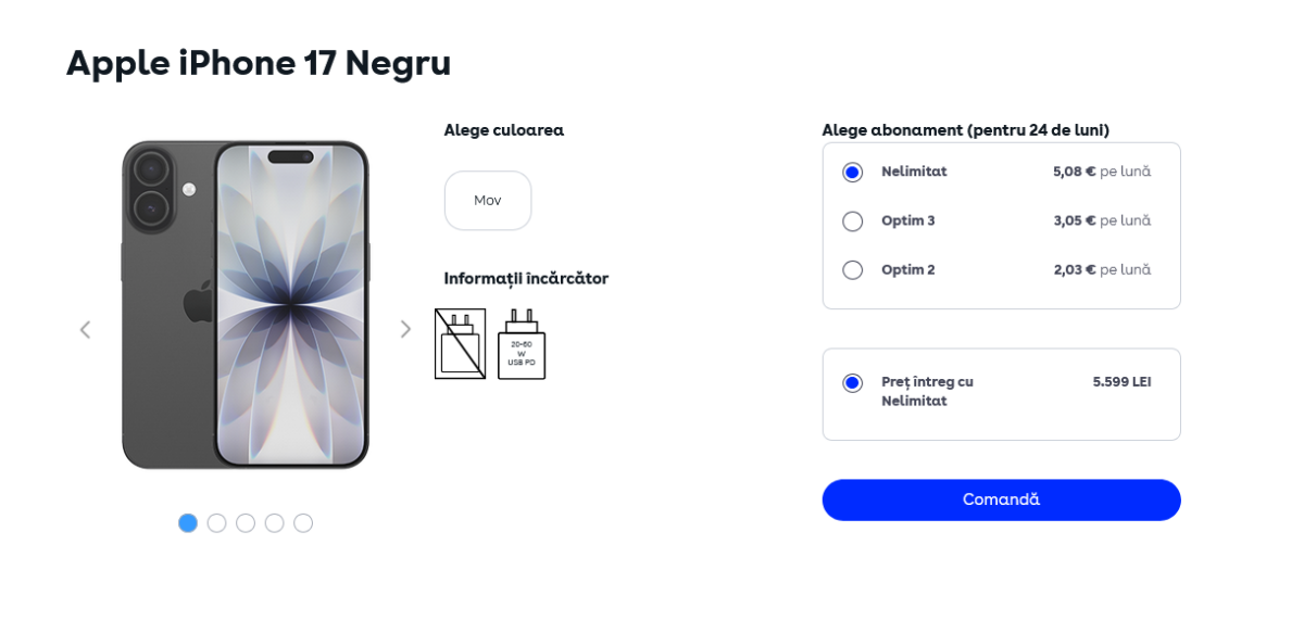 Digi Mobil a readus iPhone 17 de 256 GB Ã®n stoc, dar acesta este foarte scump Åi nici nu beneficiazÄ de sistemul de rate (de parcÄ nu ar vrea sÄ Ã®l vÃ¢ndÄ)