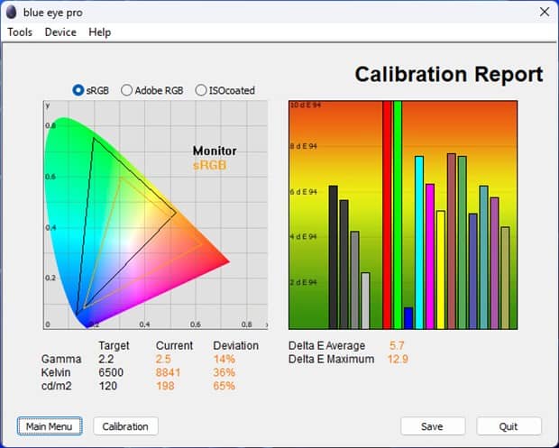 Test culoare mod FPS monitor ViewSonicVX27G1-2K