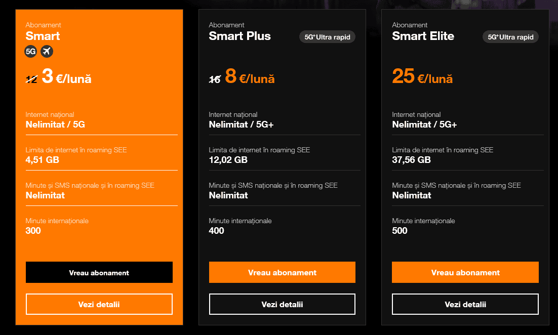 Orange RomÃ¢nia actualizeazÄ Ã®ntreg portofoliul de abonamente pe telefonie mobilÄ (la portare cel mai ieftin abonament cu internet nelimitat este doar 3 euro / lunÄ)