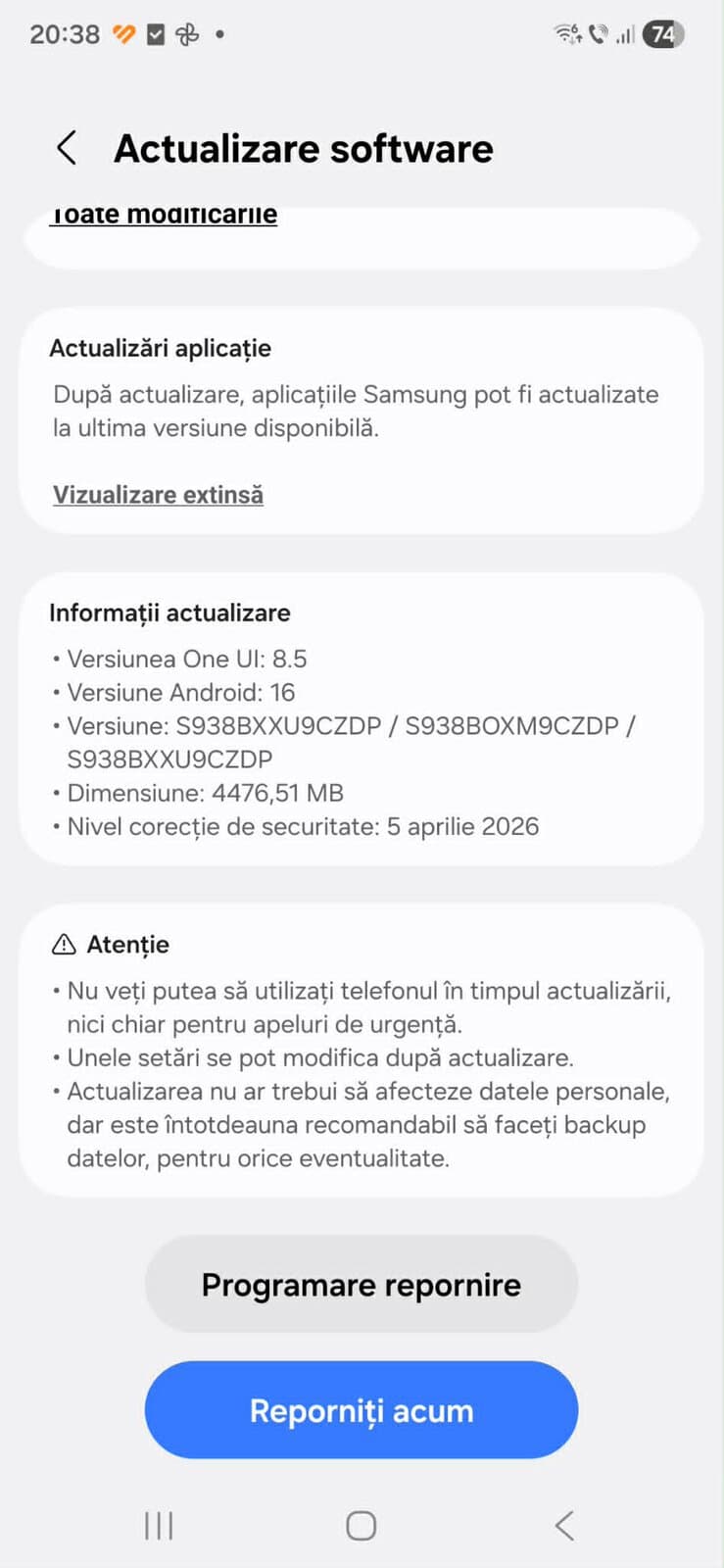 Am primit actualizarea la interfaÅ£a One UI 8.5 bazatÄ pe Android 16 pe Samsung Galaxy S25 Ultra (ce noutÄÅ£i aduce acest update?)