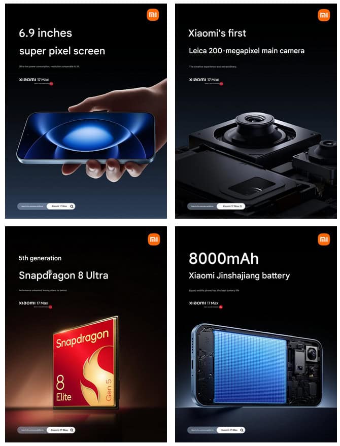 Xiaomi 17 Max va fi lansat curÃ¢nd, iar acesta va veni sigur cu o baterie generoasÄ de 8000 mAh (iatÄ ce mai Åtim despre device)