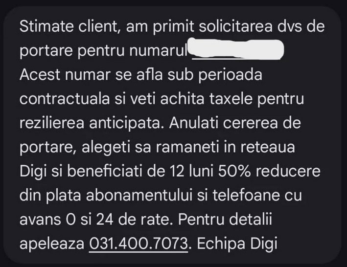 Ce reducere oferÄ cei de la Digi Mobil abonaÅ£ilor care au decis sÄ se porteze Ã®n altÄ reÅ£ea (un fel de contraofertÄ pentru renunÅ£area la portare)?