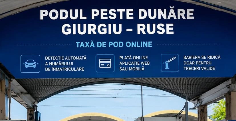 Taxa de pod Giurgiu-Ruse va putea fi plÄtitÄ din 15 iunie 2026 Åi electronic (sistemul eTarifGiurgiuPod a fost recepÅ£ionat de CNAIR)