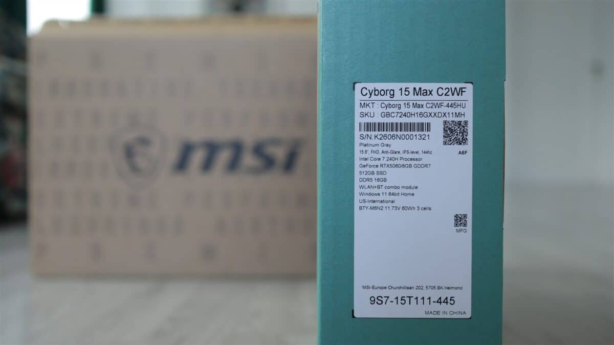 MSI Cyborg 15 Max (C2WF) - review