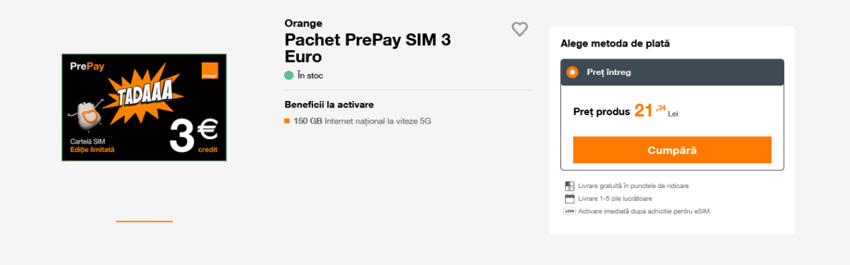 Orange lanseazÄ o ofertÄ limitatÄ pentru cartela prepay cu 3 euro credit (iatÄ ce resurse primiÅ£i)