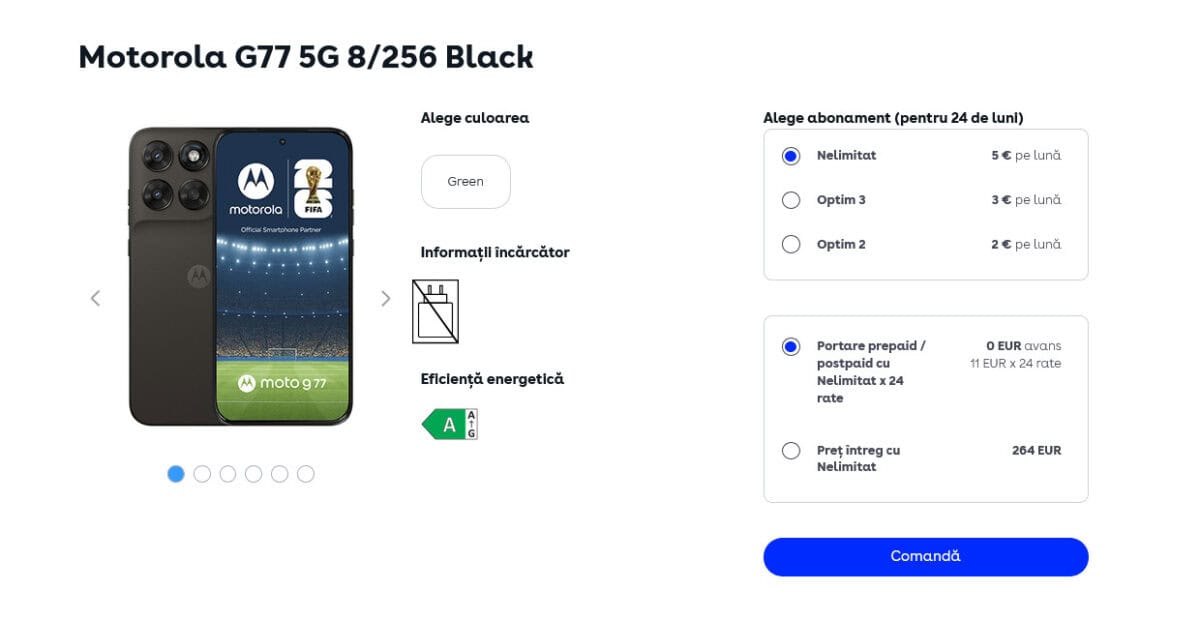 Motorola Moto G77 a ajuns Ã®n oferta Digi Mobil (cÃ¢t costÄ acesta Åi care este sistemul de rate fÄrÄ dobÃ¢ndÄ disponibil?)