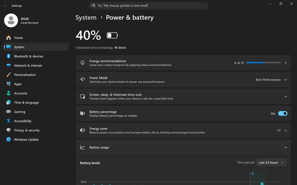 utonomie ASUS Zenbook A14 (UX3407N)