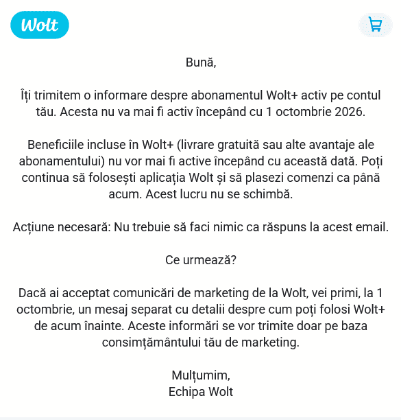 Wolt, fosta Tazz, s-a Ã®ndepÄrtat complet de eMAG Åi renunÅ£Ä la facilitÄÅ£ile incluse Ã®n pachetul eMAG Genius de la 1 octombrie
